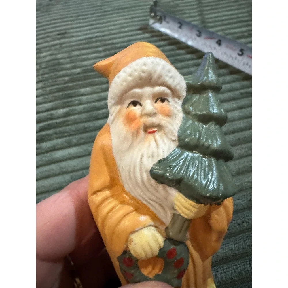 Vintage Santa Claus Figurine‎ 1885 Romania Ceramic Christmas Tree Wreath Gifts